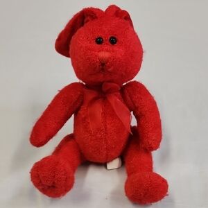 Cherry Red Plush Stuffed Bunny Animal Toy Easter Hunt
